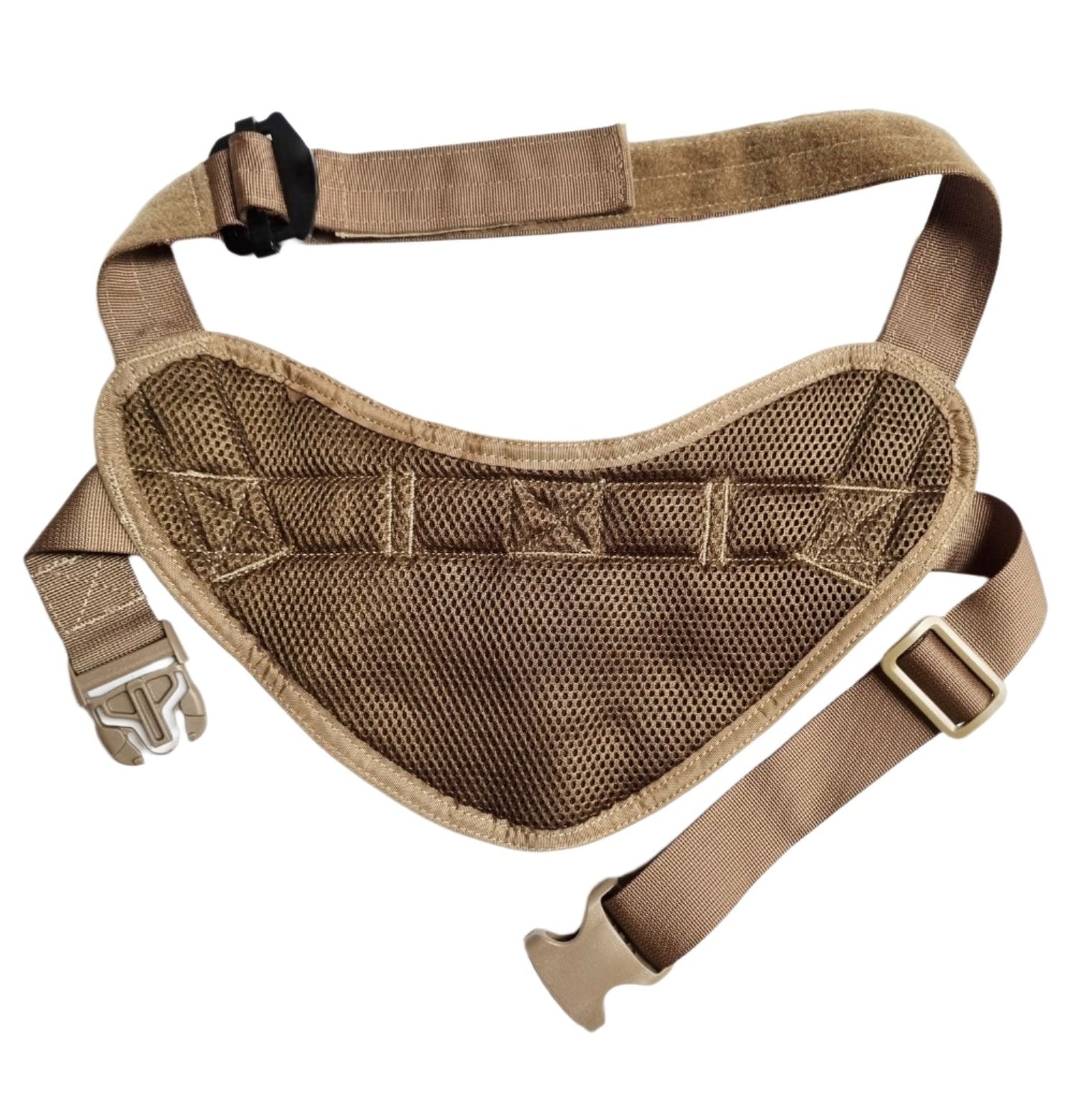 SHE - 130 K9 Duty Harness Colour  Coyote backside view.